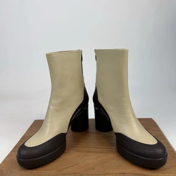 New Womens Ecco Shape Sculpted Motion 55 Leather Ankle Boots Sz 41 US 10-10.5 M